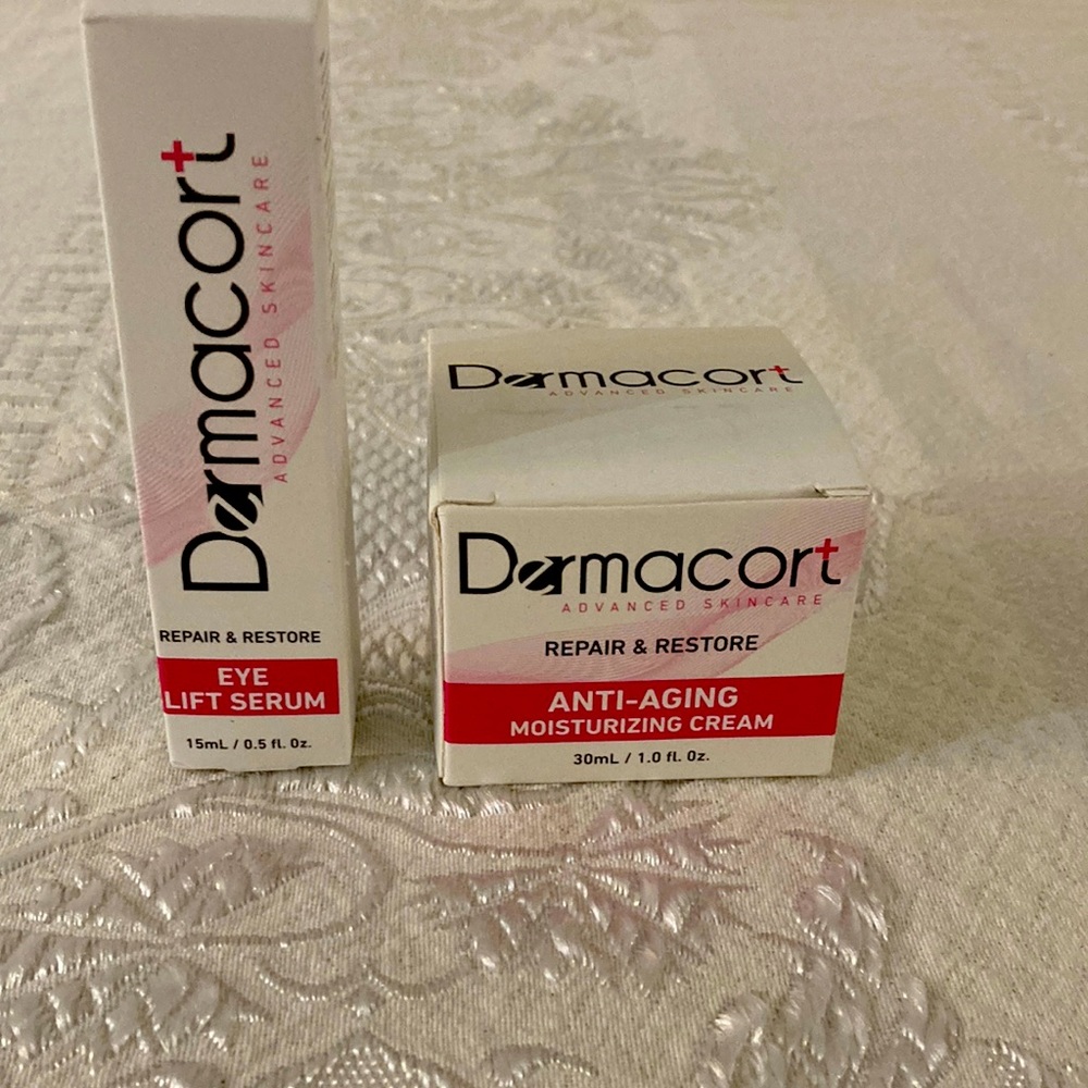 Dermacort eye lift serum 15ml/0.5 oz and Dermacort Repair& Restore Anti-Aging Cr